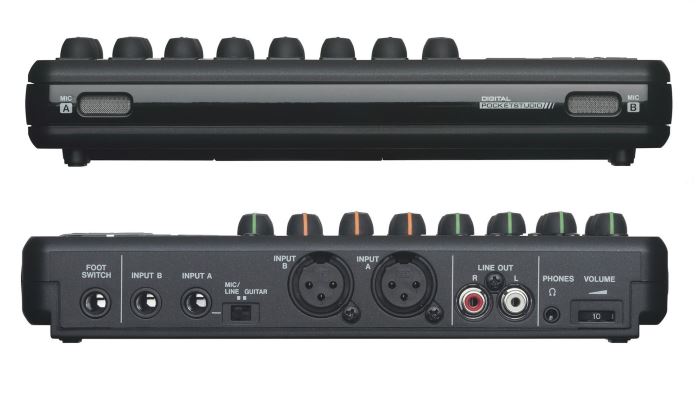 Tascam DP-008EX front and back panels