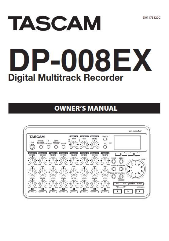 Tascam DP-008EX Manual